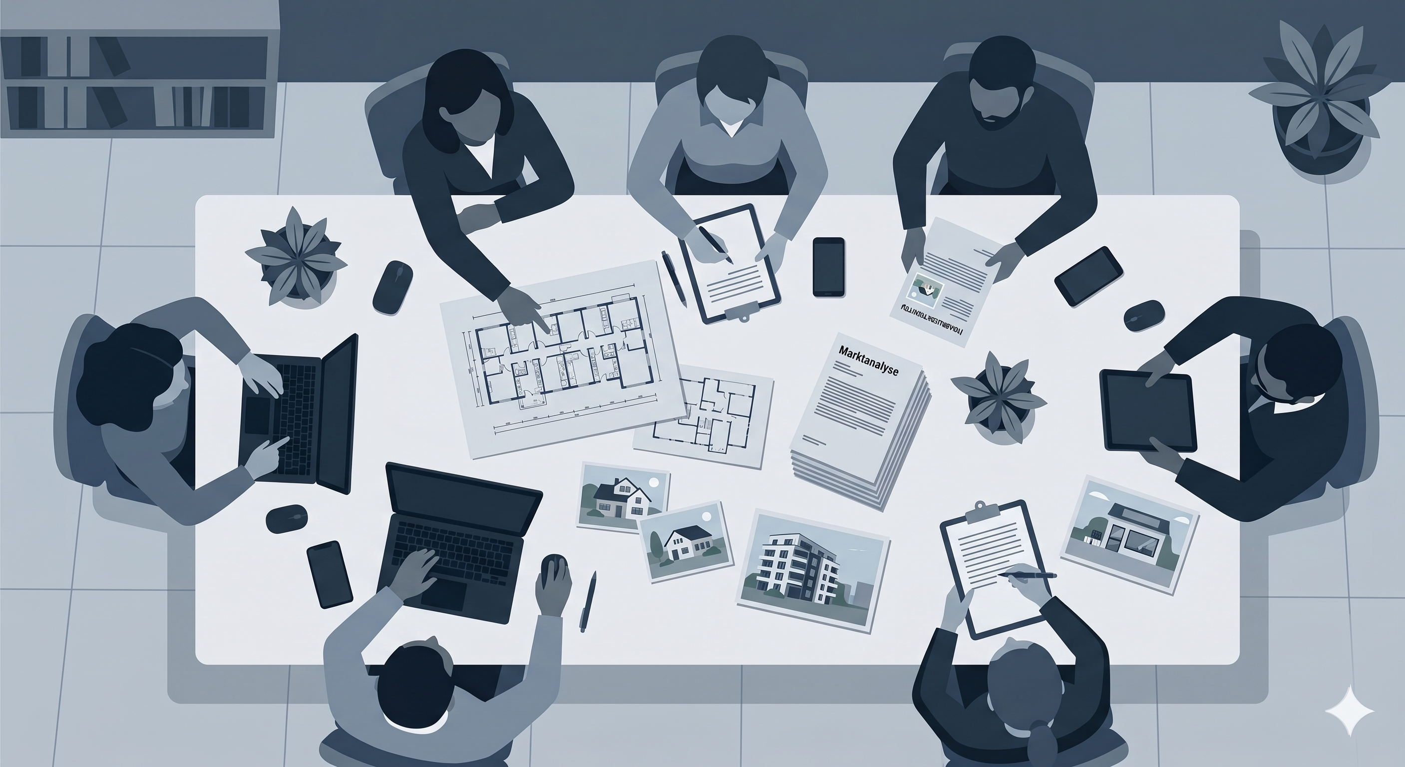 Team von Immobiliensachverständigen der Realvation GmbH bei der Arbeit